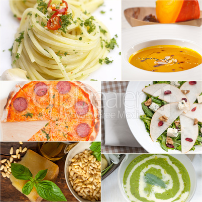 healthy and tasty Italian food collage