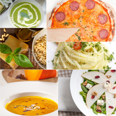 healthy and tasty Italian food collage