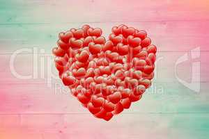 Composite image of red love hearts