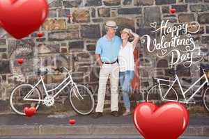 Composite image of cute valentines couple