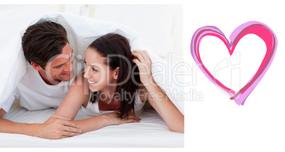 Composite image of cute valentines couple