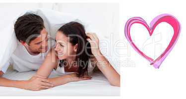 Composite image of cute valentines couple