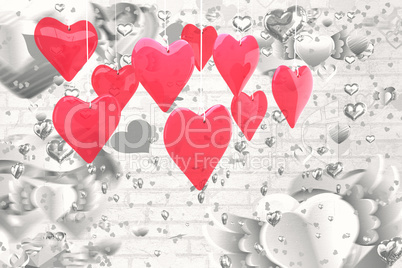 Composite image of love hearts