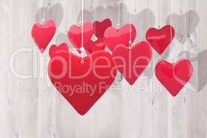 Composite image of love hearts