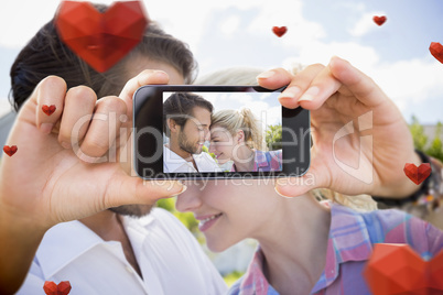 Composite image of valentines couple