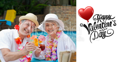 Composite image of cute valentines couple