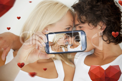 Composite image of valentines couple