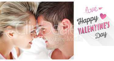 Composite image of cute valentines couple