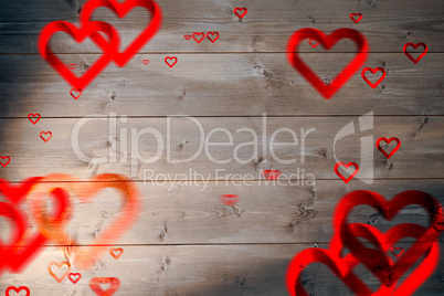 Composite image of love heart pattern