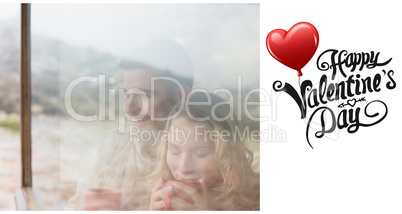 Composite image of cute valentines couple