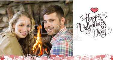 Composite image of cute valentines couple