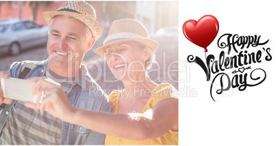 Composite image of cute valentines couple