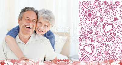 Composite image of cute valentines couple