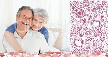 Composite image of cute valentines couple