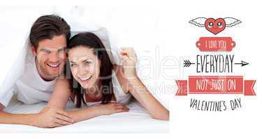 Composite image of cute valentines couple