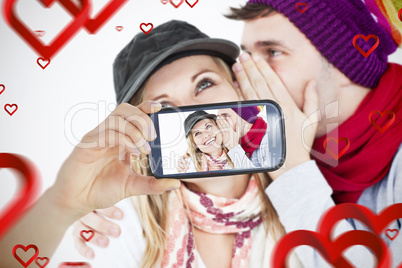 Composite image of valentines couple