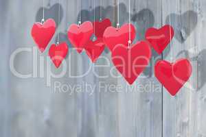 Composite image of love hearts