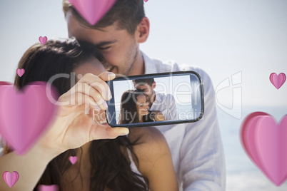 Composite image of valentines couple Composite image of valentines couple