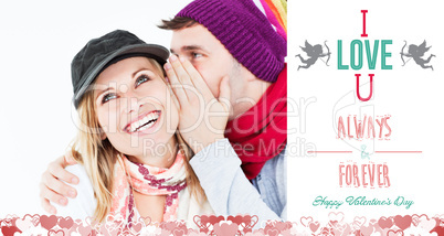 Composite image of cute valentines couple