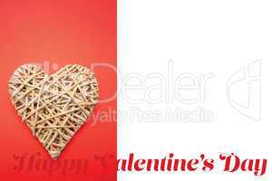 Composite image of wicker heart ornament