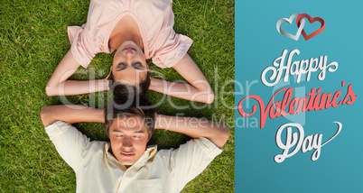 Composite image of cute valentines couple