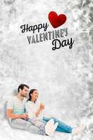 Composite image of valentines couple