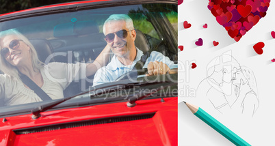 Composite image of cute valentines couple