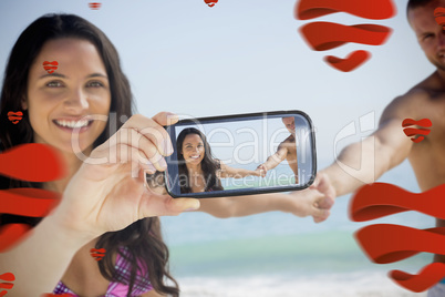 Composite image of valentines couple