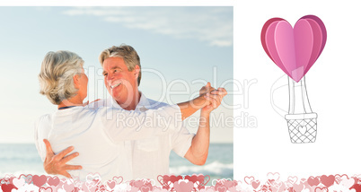 Composite image of cute valentines couple