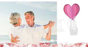 Composite image of cute valentines couple