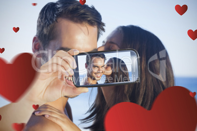 Composite image of valentines couple