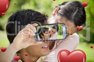 Composite image of valentines couple