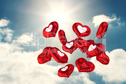 Composite image of valentines love hearts