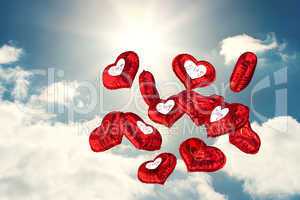 Composite image of valentines love hearts