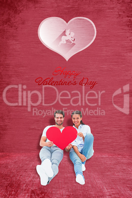 Composite image of valentines couple