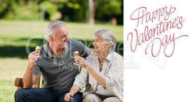 Composite image of cute valentines couple