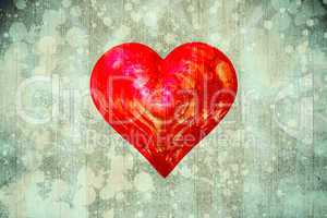 Composite image of red love heart