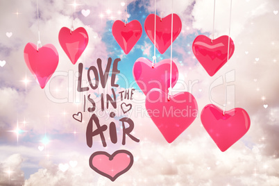 Composite image of love is in the air