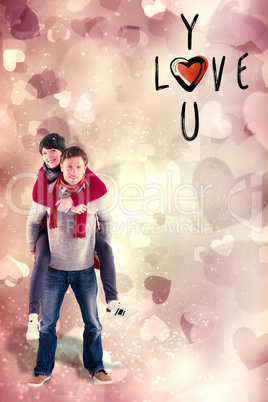 Composite image of valentines couple