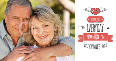 Composite image of cute valentines couple