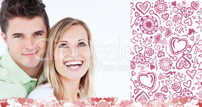 Composite image of cute valentines couple