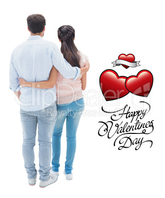 Composite image of cute valentines couple