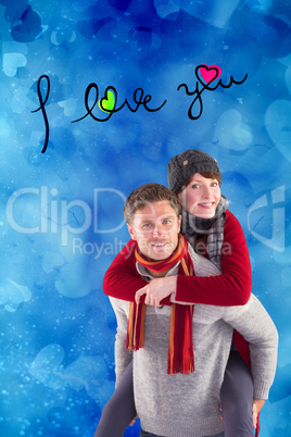 Composite image of valentines couple