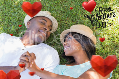 Composite image of cute valentines couple