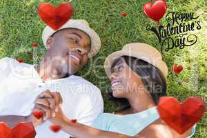 Composite image of cute valentines couple