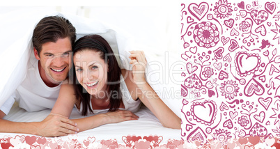 Composite image of cute valentines couple