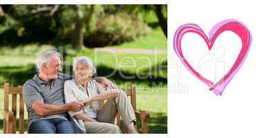 Composite image of cute valentines couple