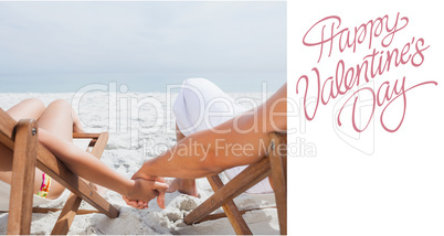 Composite image of cute valentines couple