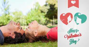 Composite image of cute valentines couple