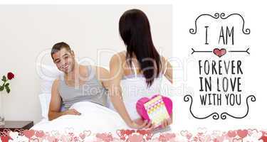 Composite image of cute valentines couple